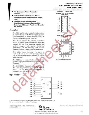 SN74F283DG4 datasheet  